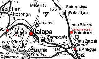 Karte von Umgebung Jalapa