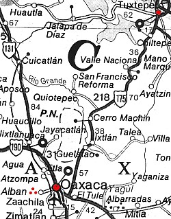 Stra&szlig;enkarte nach Oaxaca